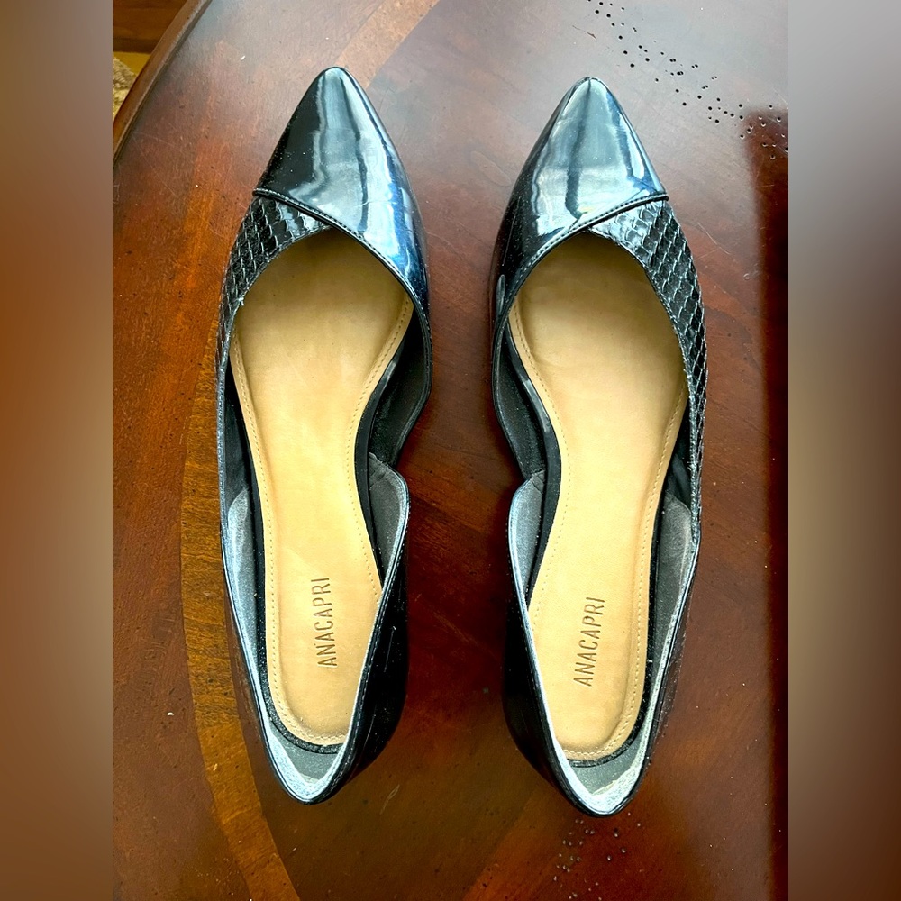 Cute Black patent pointed toe d’orsay flats US 9.5 UK 41